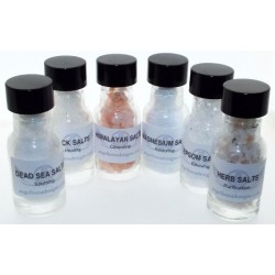 6 Glass Bottle Set of Magickal Salts